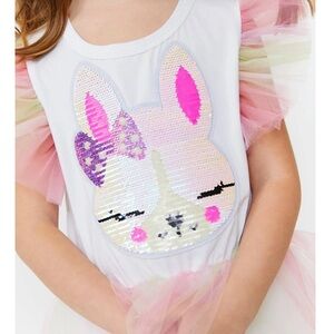 Sequin Bunny Tulle Sleeve Dress